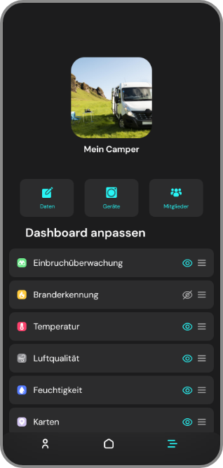 Geräteeinstellungen in der App